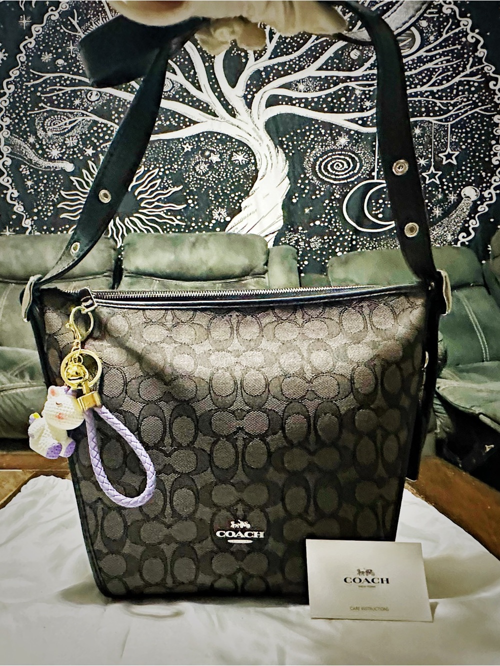 Rare Coach soho Shoulder Bag Black Signature Jacquard crossbody bag - Picture 14 of 17